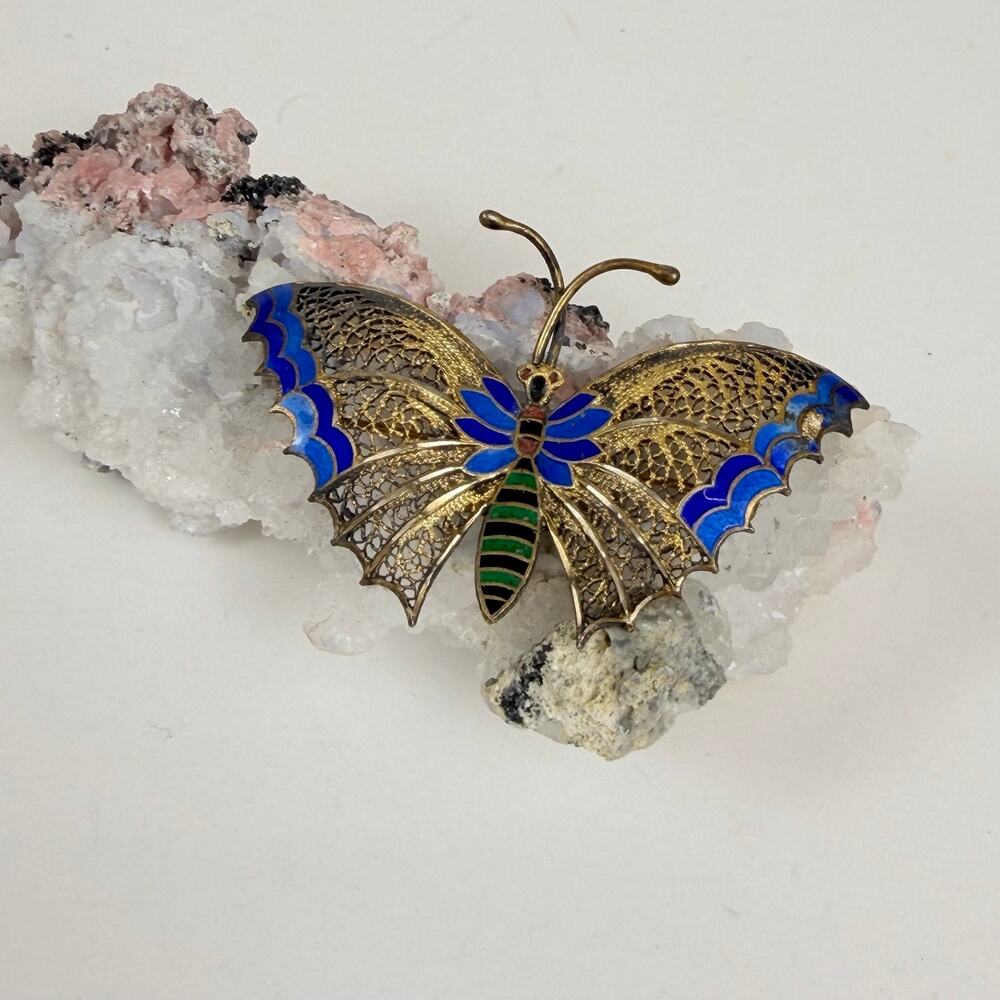 Golden Butterfly Brooch Butterfly Pin - Picture 6 of 9